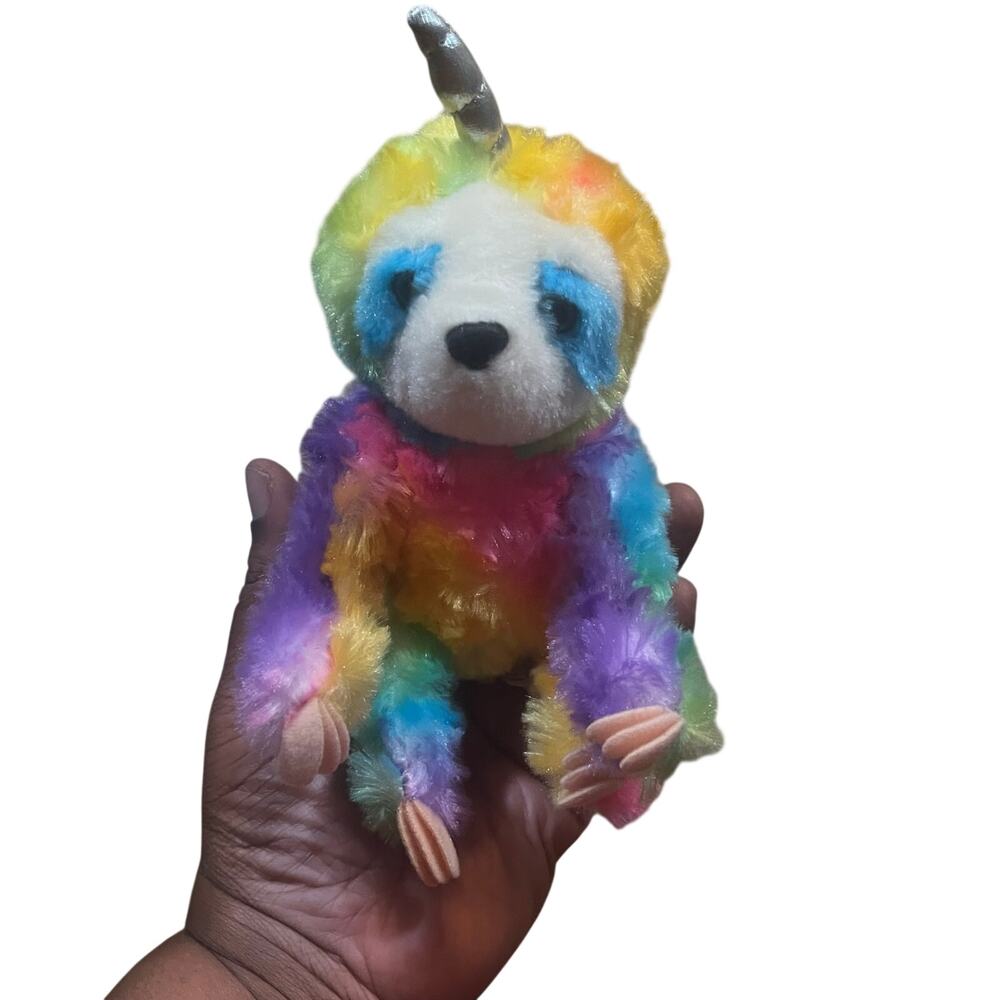 2019 Douglas Sloth Unicorn Plush Rainbow ‎ Stuffed Animal Small Toy Beanie 6"
